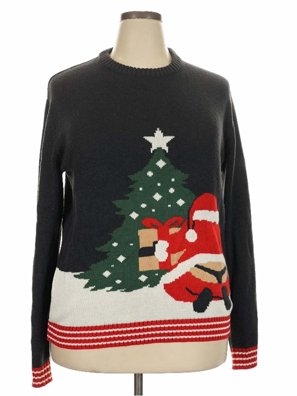 Jake Austin Naughty Thong Santa Ugly Christmas Tree Sweater XXL Great Condition